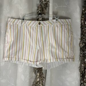 A.N.A Striped‎ Midi Shorts Women’s 18 | Pastel Coastal Preppy Y2K Resort Vibes